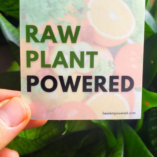 Sticker: Raw Plant Powered (with website name)