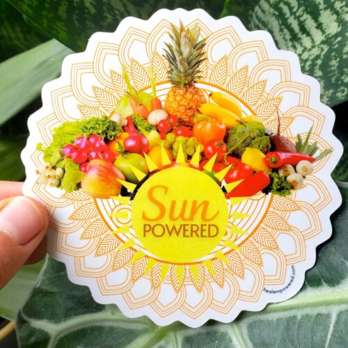 Sticker: Sun Powered (with website name)