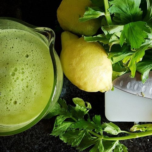 smoothy, glass, celery